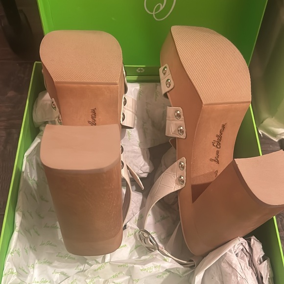 Sam Edelman Rosalind Platform Block Heel Sandal size 7, color:Modern Ivory - Picture 6 of 7